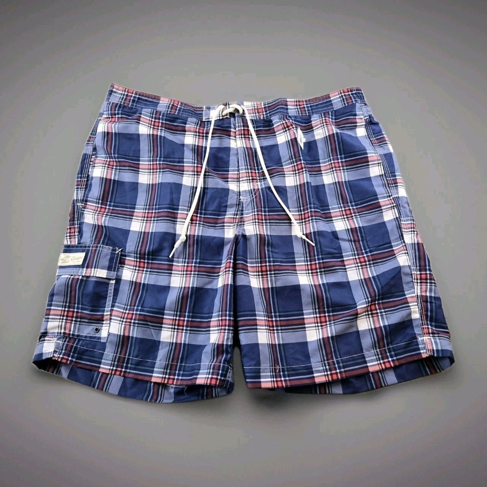 NWOT Chaps Men's Swim Trunks Bathing Suit Plaid Drawstring Pockets Size‎ 2XL XXL